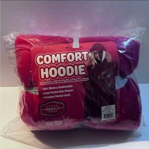 Oversized Red Comfort Hoodie Blanket with Premium Fleece | One Size